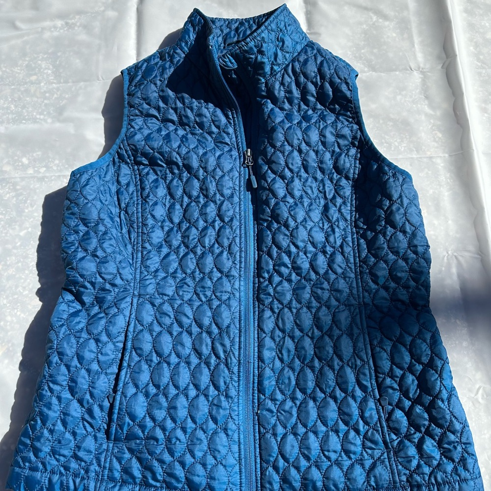 Lands' End Women's Blue Quilted Vest